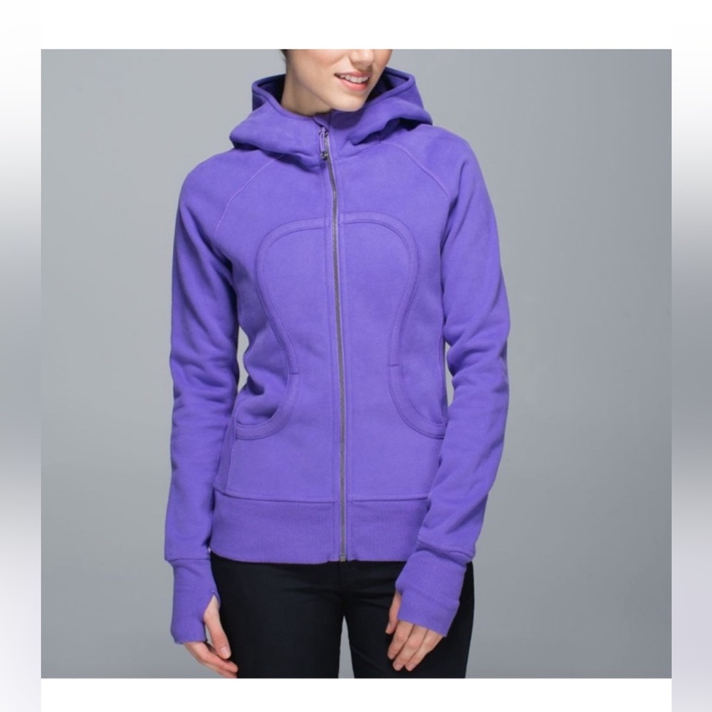 RARE- Lululemon Chakra Lotus Scuba-Sz 12- Embroidered Lotus🪷 on Hood- Purp- SE